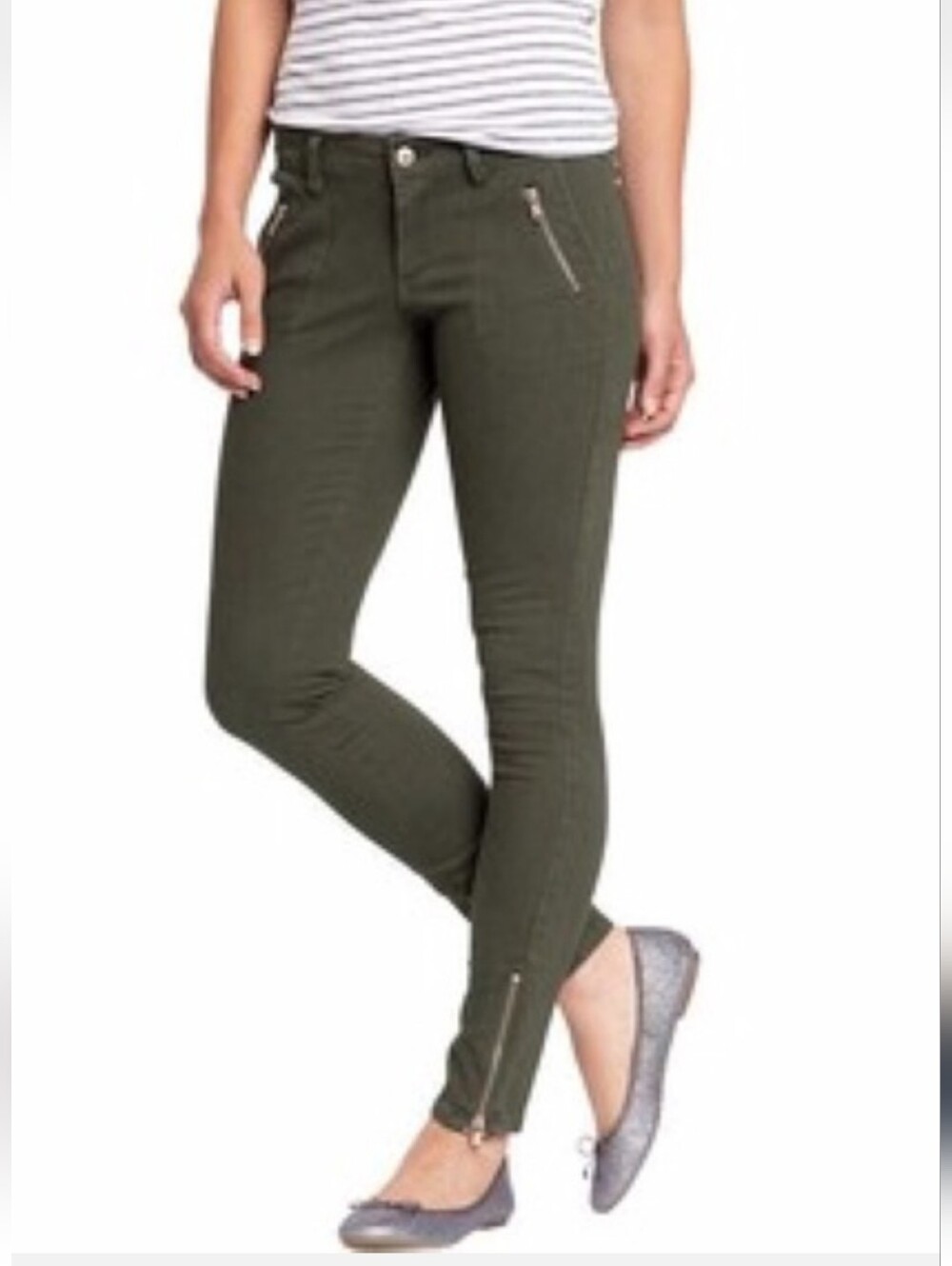 NWT! Old Navy Rockstar zipper pocket pants Gray, size 10